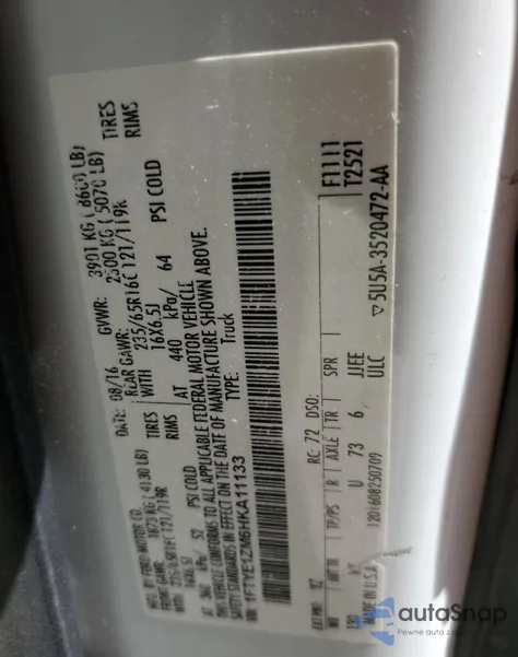 2017 Ford Transit T-150 from USA, damaged, VIN 1FTYE1ZM6HKA11133